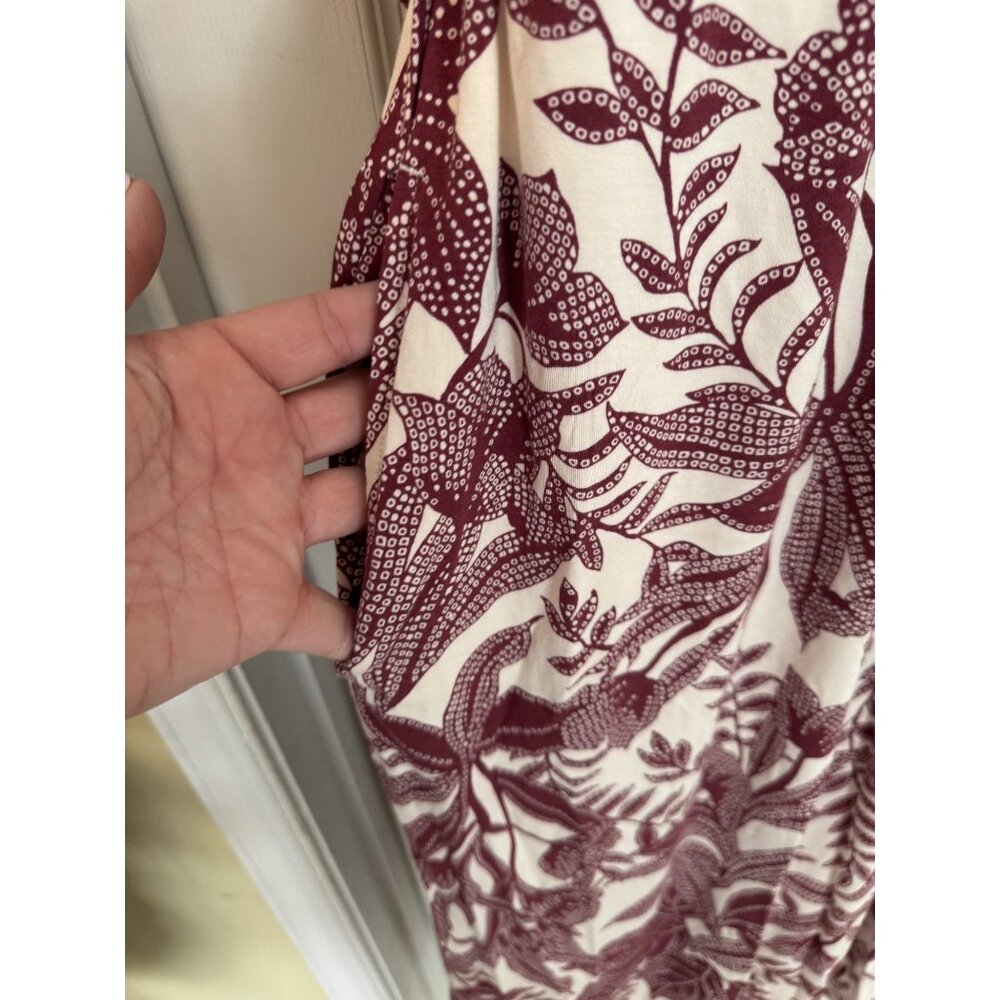 Soma Soft Jersey Caftan Midi Short Sleeve Tropical Dress Size Large NWT - Picture 12 of 15